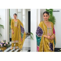 Twisha Vol-03 Heavy Chinon with  Embroidery Work Yellow