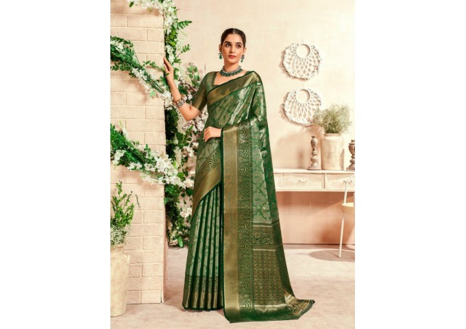 RajPath Fabrics Venkatgiri Silk Saree Green