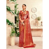 RajPath Fabrics Venkatgiri Silk Saree Red