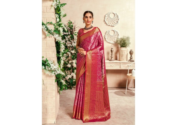 RajPath Fabrics Venkatgiri Silk Saree Red 2