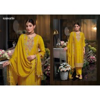 Yasmine Vol-2 Heavy Chinon with  Embroidery Work Suits Yellow