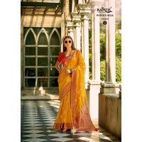 RajPath Fabric Zil-Mil Silk Saree Yellow