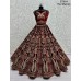 Spectacular Full Flared Lehenga choli  with Double dupatta  Bridal Velvet Lehenga Choli Red Maroon