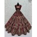 Spectacular Full Flared Lehenga choli  with Double dupatta  Bridal Velvet Lehenga Choli Wine