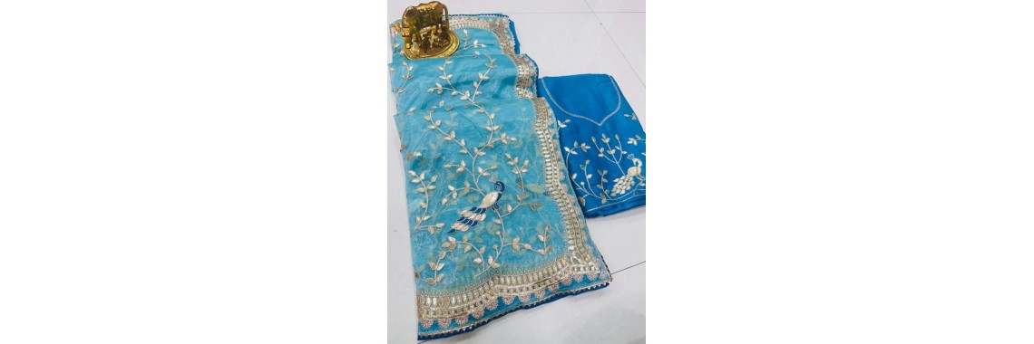 Amba Trending Tissue Silk Jaipur Work Saree