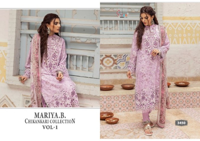 MARIYA B CHIKANKARI COLLECTION VOL-01 PRPLE|MULTI COLOR