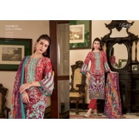 Naira Vol 67 By Belliza Suit With Pure Mal Mal Cotton Dupatta Red| Multi Color