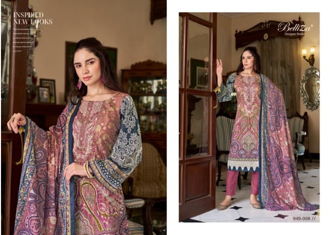 Naira Vol 67 By Belliza Suit With Pure Mal Mal Cotton Dupatta  Multi Color