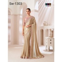 Sandalwood 13th Edition Soft Satin Silk , Fancy Fabric and Bangalori Silk Blouse Saree 1303