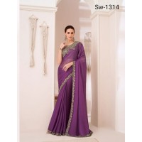 Sandalwood 13th Edition Soft Satin Silk , Fancy Fabric and Bangalori Silk Blouse Saree 1314