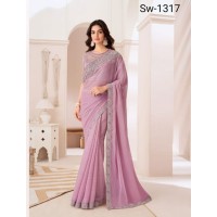 Sandalwood 13th Edition Soft Satin Silk , Fancy Fabric and Bangalori Silk Blouse Saree 1317