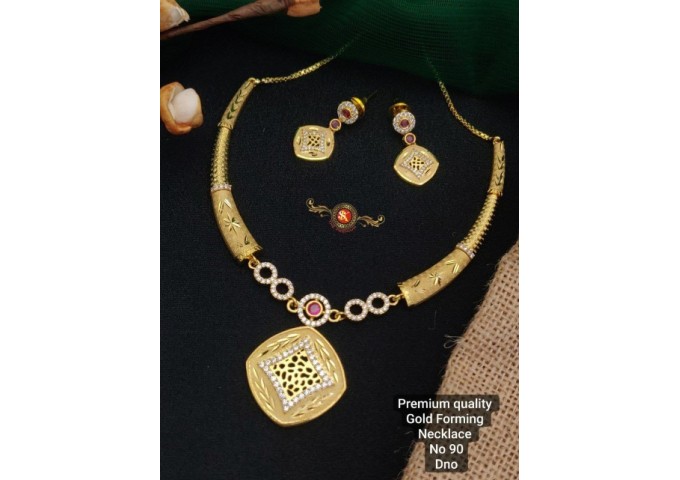 Gold PlatedOne Necklace With Earring 12