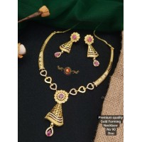 Gold Plated One Necklace With Earring