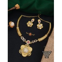 Gold PlatedOne Necklace With Earring 5