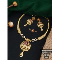 Gold PlatedOne Necklace With Earring 8